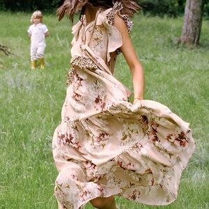 Anthropologie Kachel silk maxi dress